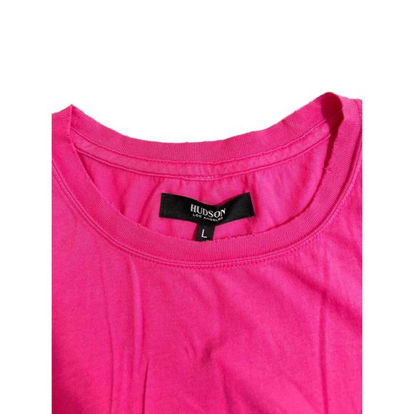 NEW HUDSON women's modal cotton distressed tshirt in pink - Picture 4 of 4